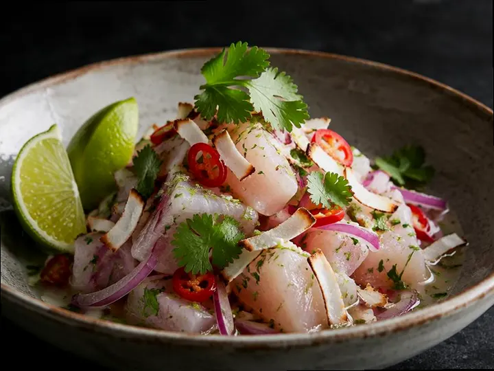 Taro & Tuna Salad — The finished dish