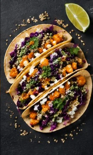 Quinoa & Sweet Potato Tacos — The finished dish