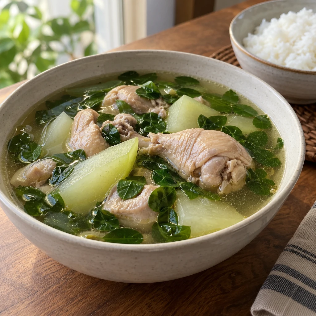 Tinolang Manok with Green Papaya — The finished dish