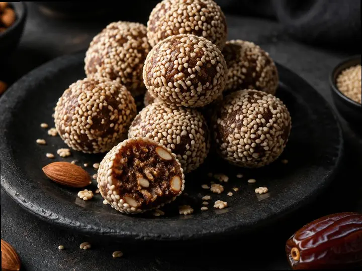 Walnut & Plum Bites — The finished dish