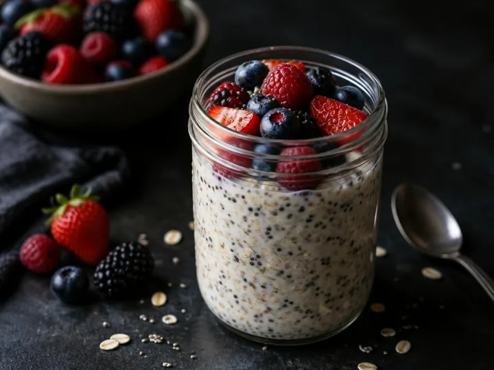 Overnight Oats with Berries — The finished dish
