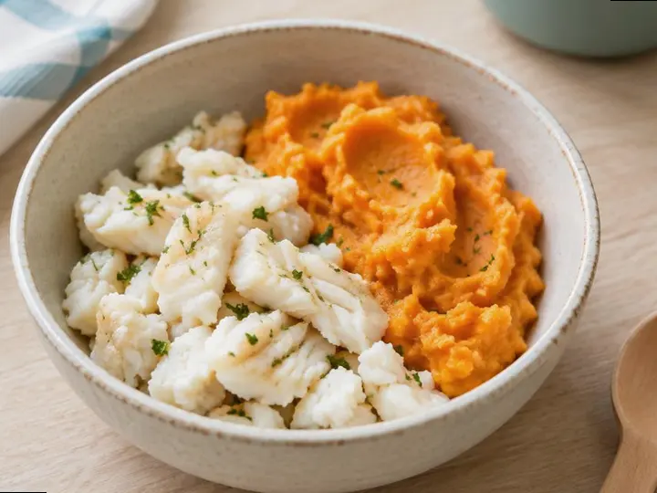 Little Fish & Sweet Potato Mash (Mende style) — The finished dish