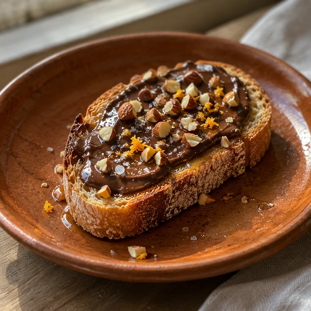 Chocolate and Olive Oil Bread (Pa amb Xocolata) with Almond — The finished dish