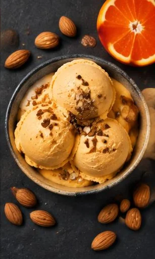 Orange Almond Frozen Cream — The finished dish