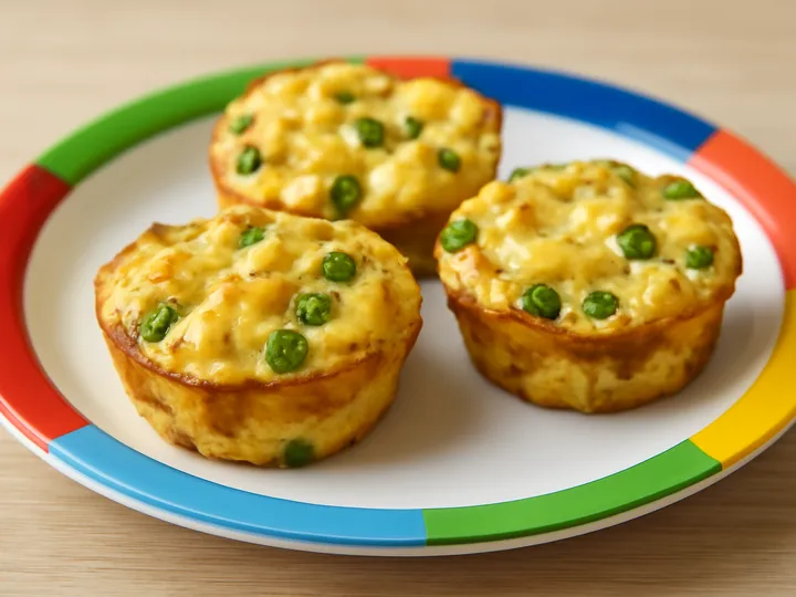 Round Potato and Pea Egg Muffins — The finished dish