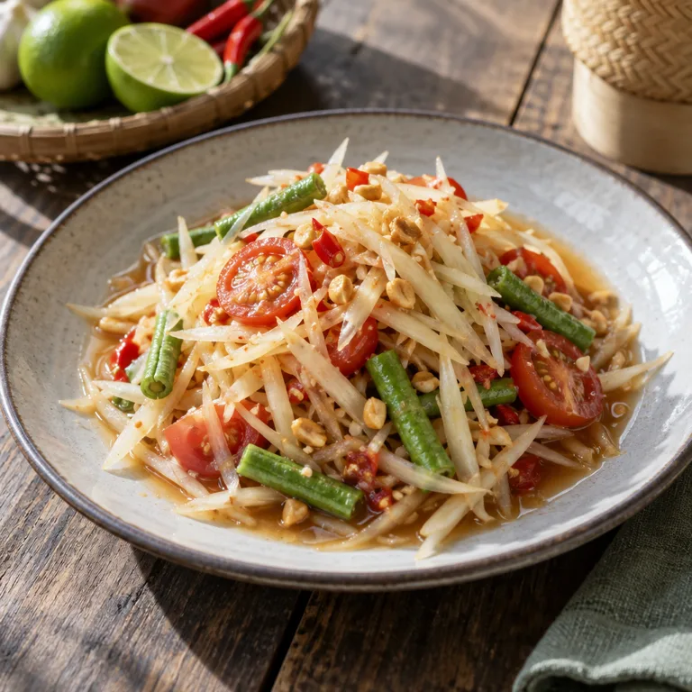 Som Tam Thai — The finished dish