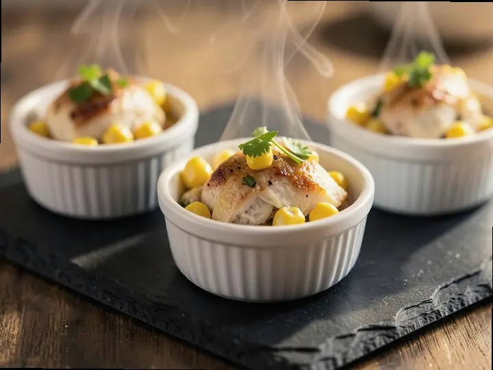 Steamed Chicken & Corn Cups (Northern Lanna style) — The finished dish