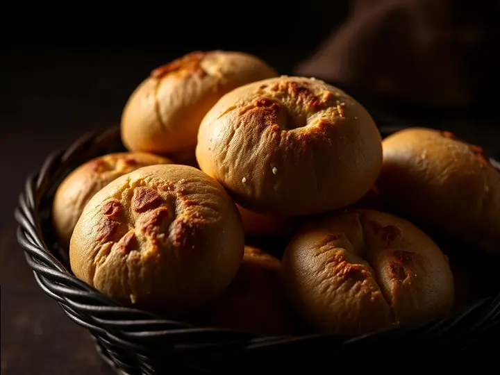 Cassava & Sesame Rolls — The finished dish