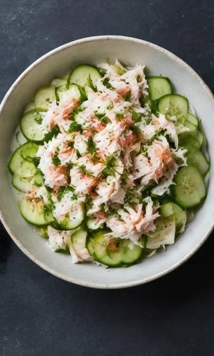 Devon Crab & Cucumber Salad — The finished dish