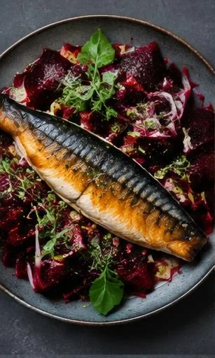 Mackerel & Beetroot Plate — The finished dish