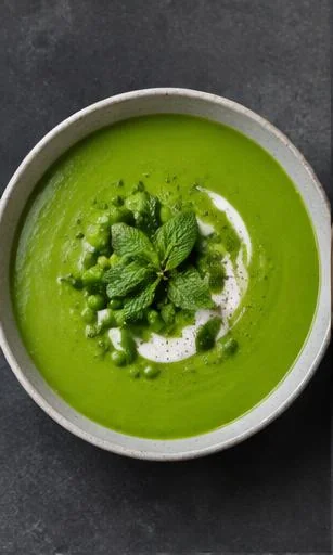 Pea & Mint Soup — The finished dish