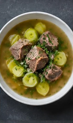 Snowdonia Lamb & Leek Broth — The finished dish