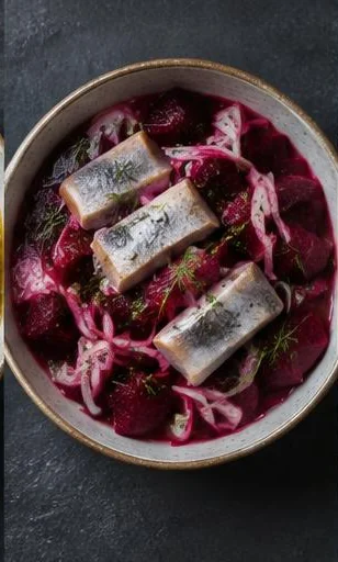 Suffolk Herring & Beetroot Salad — The finished dish
