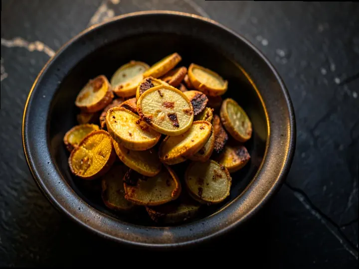 Blue Corn Crisp Rounds — The finished dish