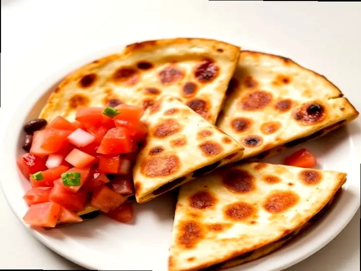 Cheesy Black Bean Quesadilla (Navajo style) — The finished dish