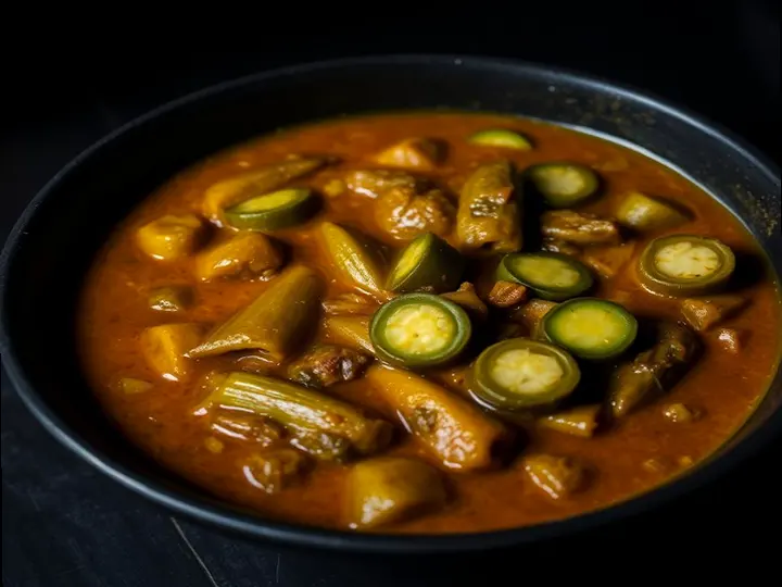Okra & Shrimp Rice — The finished dish