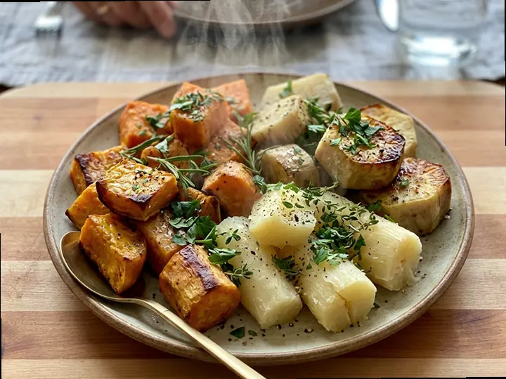Signature Island yam Stir-Fry (Ni-Vanuatu) — The finished dish
