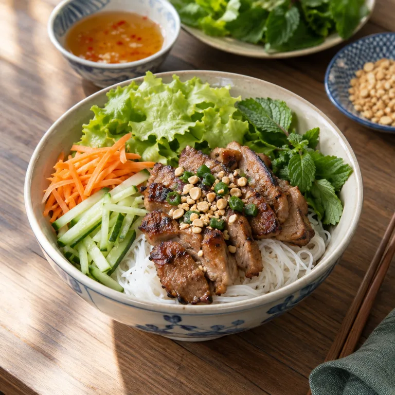 Bún Thịt Nướng — The finished dish