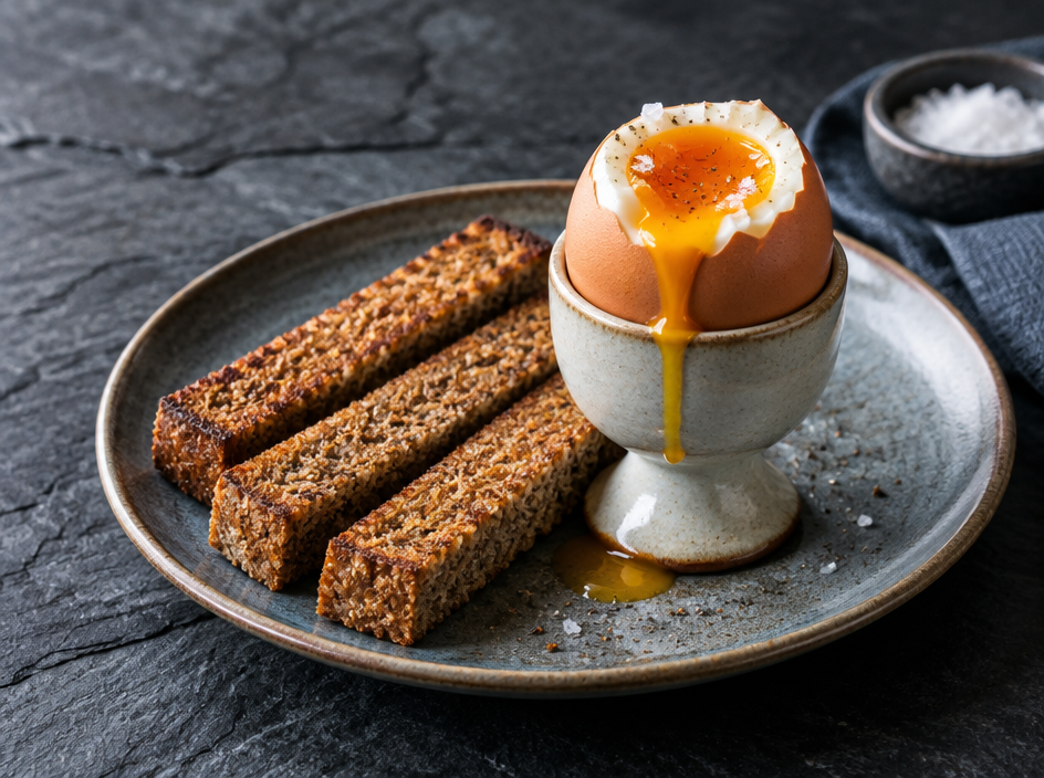 Rye Soldiers & Egg (Welsh style) — The finished dish