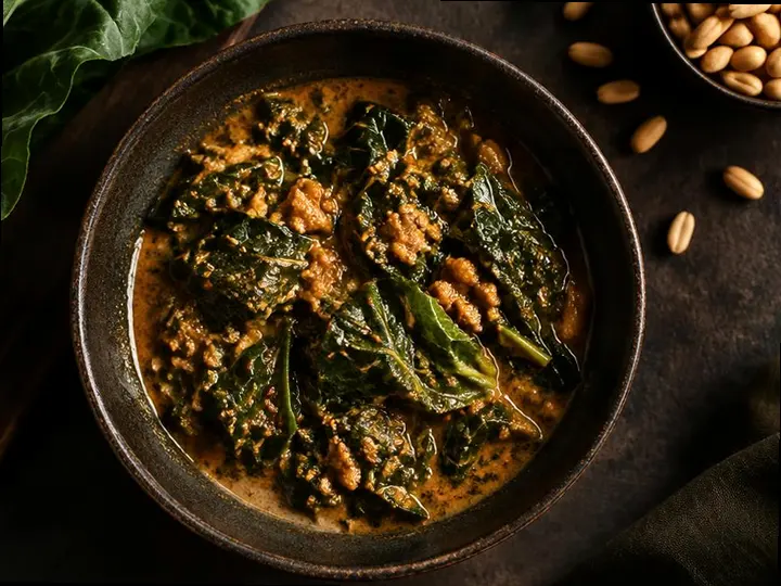 Ifisashi Greens & Groundnuts — The finished dish